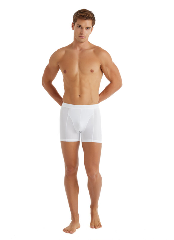 Erkek Pamuk Elastan Boxer Aura 9502 - Beyaz - 3