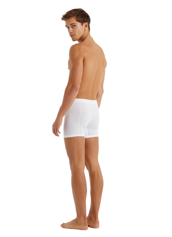 Erkek Pamuk Elastan Boxer Aura 9502 - Beyaz - 4