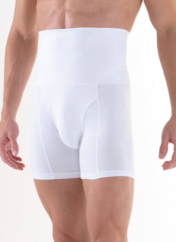 Erkek Pamuk Elastan Korse Boxer Yüksek Bel 9210 - Beyaz - 1