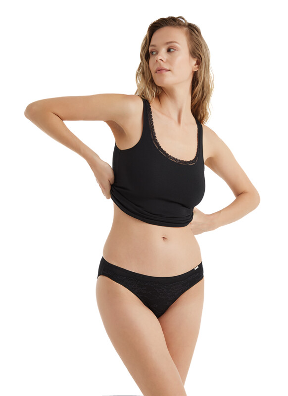 Kadın Dantelli Külot Comfort Classics 1345 - Siyah - 5