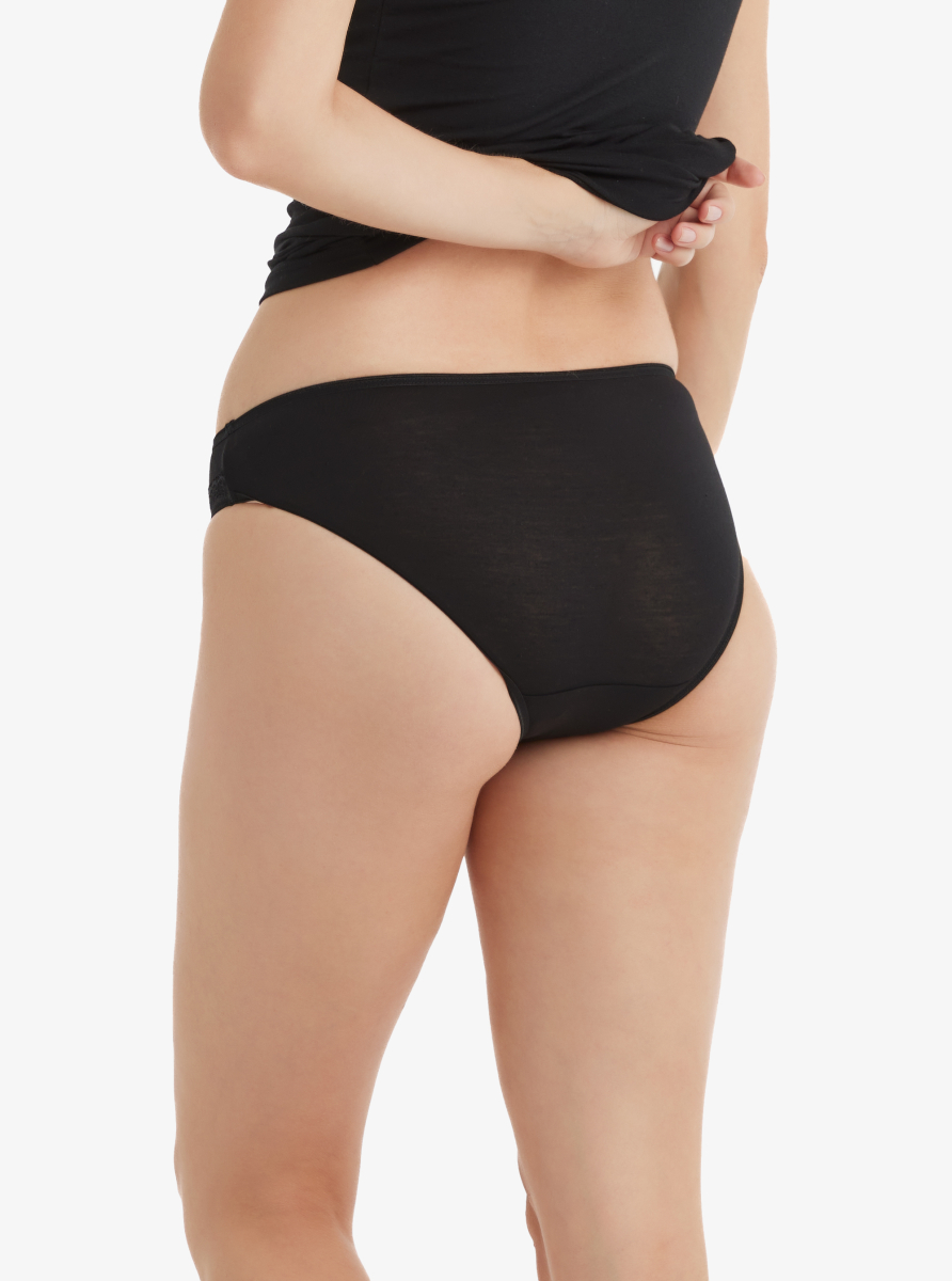 Kadın Dantelli Külot Comfort Classics 1345 - Siyah - Blackspade (1)