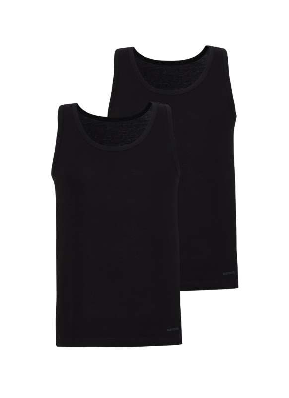 Erkek Atlet 2'li Paket Loose Fit 9225 - Siyah - 1