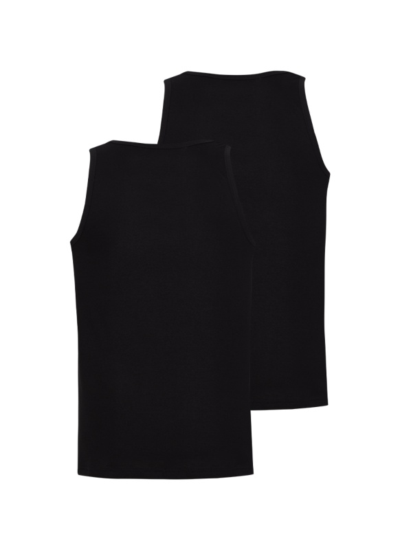 Erkek Atlet 2'li Paket Loose Fit 9225 - Siyah - 2