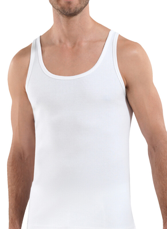 Erkek Pamuk Atlet 2'li Paket 9485 - Beyaz - 1