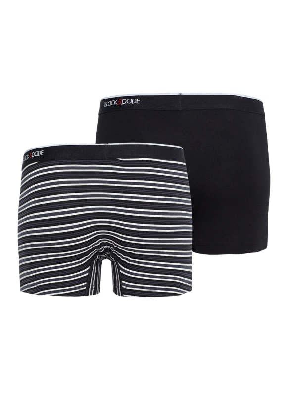Erkek Boxer 2'li Paket Stripes 9551 - Siyah - 2