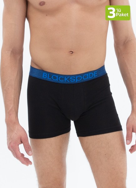 Erkek Boxer 3'lü Paket Modern Basics 9473 - Gri Lacivert Siyah (Lacivert Bel Lastiği) - 4