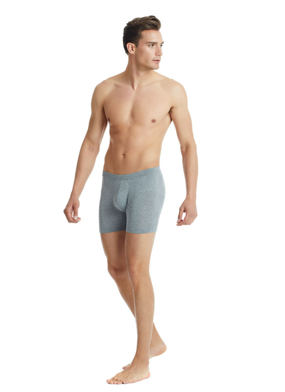 Erkek Modal Elastan Boxer Silver 9313 - Gri Melanj - 5