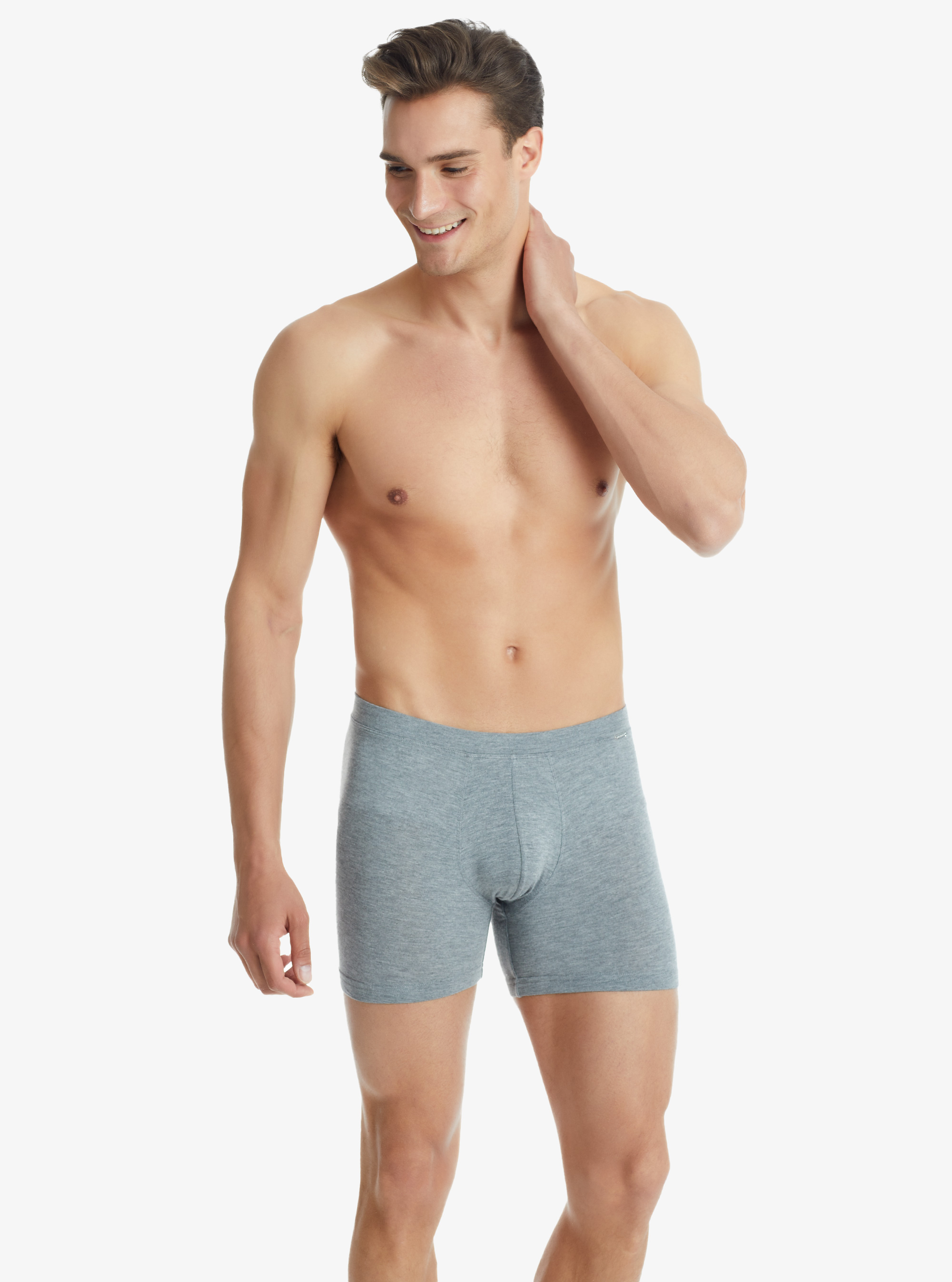 Erkek Modal Elastan Boxer Silver 9313 - Gri Melanj - 1