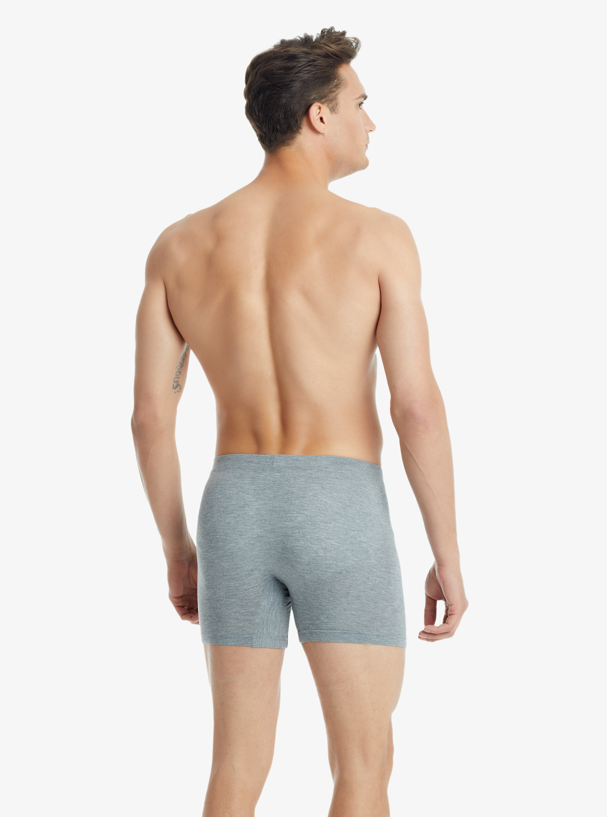 Erkek Modal Elastan Boxer Silver 9313 - Gri Melanj - 2