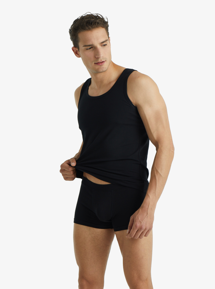 Erkek Organik Pamuk Elastan Boxer 9481 - Siyah - Blackspade