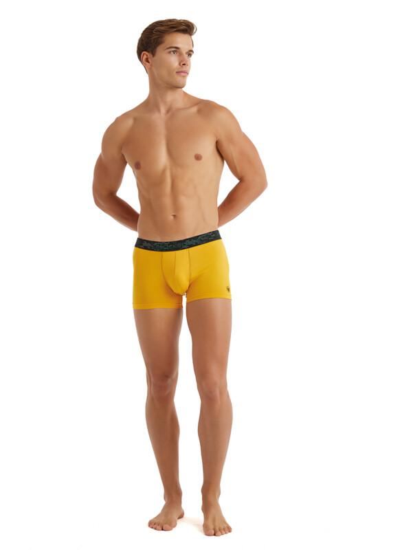 Erkek Pamuk Elastan Boxer 9555 - Sarı - 4