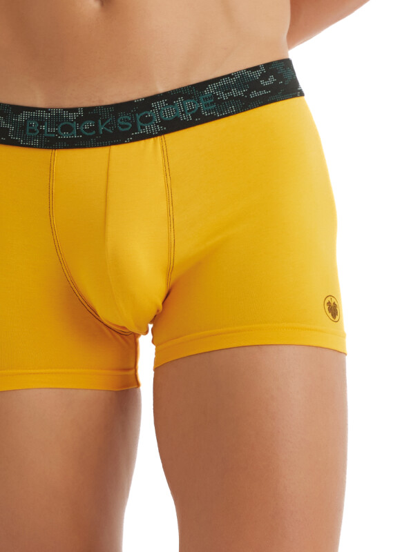 Erkek Pamuk Elastan Boxer 9555 - Sarı - 3