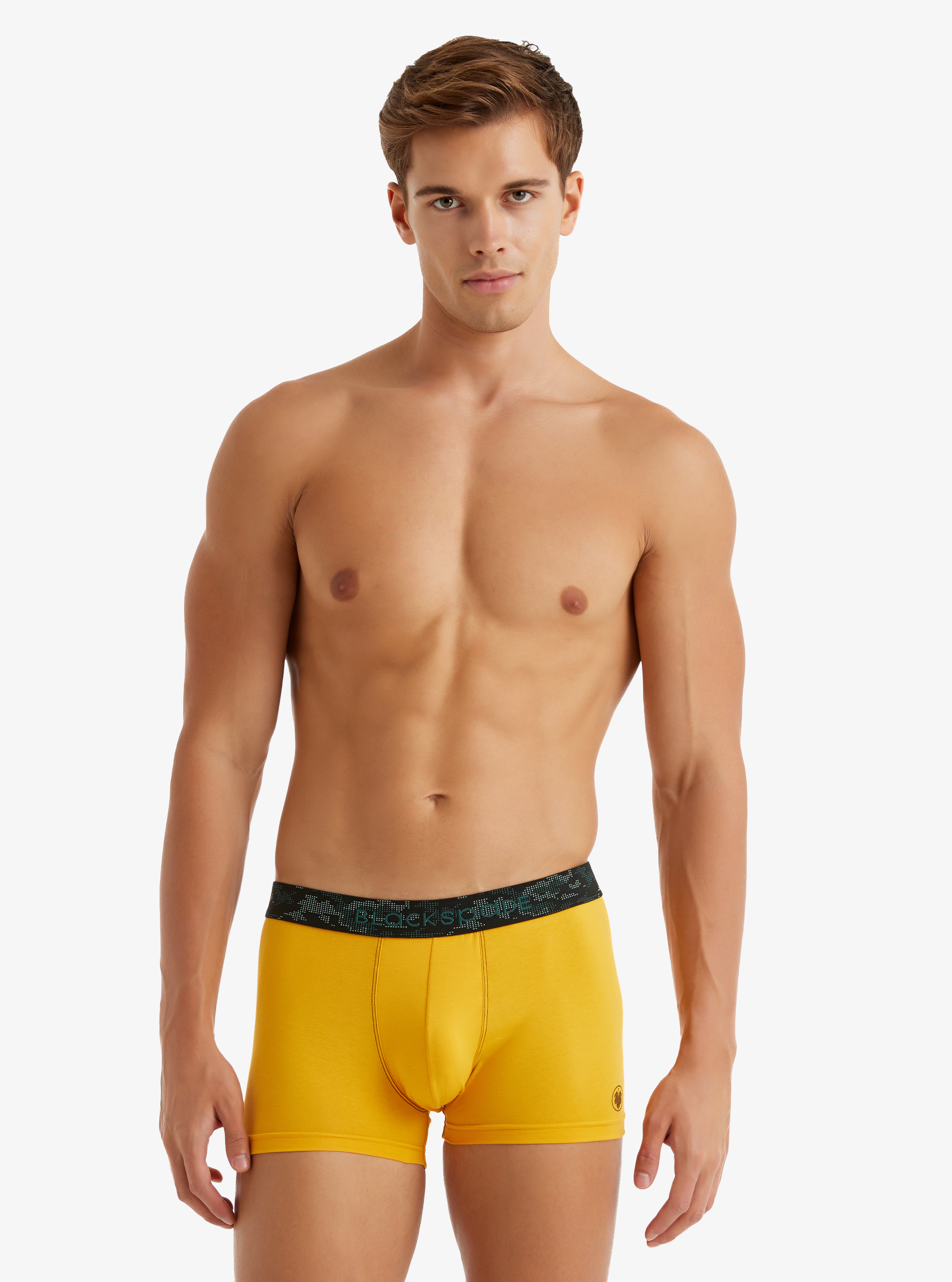 Erkek Pamuk Elastan Boxer 9555 - Sarı - Blackspade