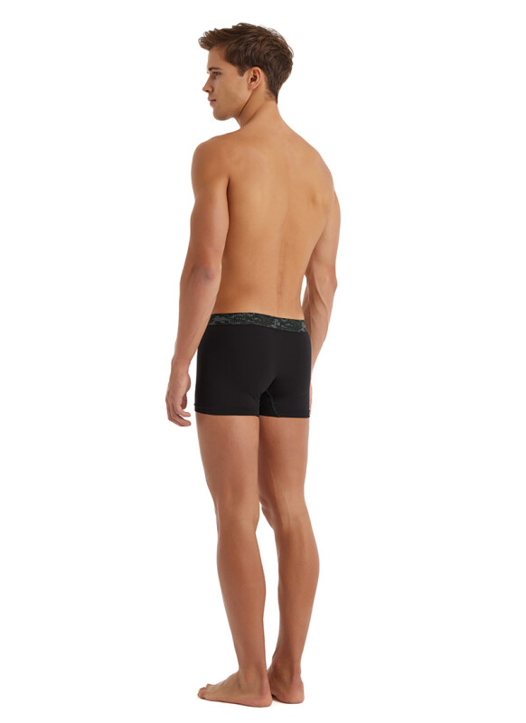 Erkek Pamuk Elastan Boxer 9555 - Siyah - 4