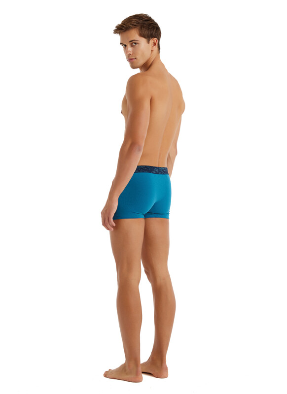 Erkek Pamuk Elastan Boxer 9556 - Mavi - 4