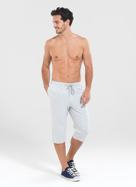 Erkek Capri Şort 7824 - Gri Melanj - 1