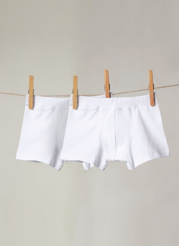Erkek Çocuk Organik Boxer 2'li Paket 9401 - Beyaz - 2