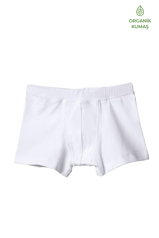 Erkek Çocuk Organik Boxer 2'li Paket 9401 - Beyaz - 1