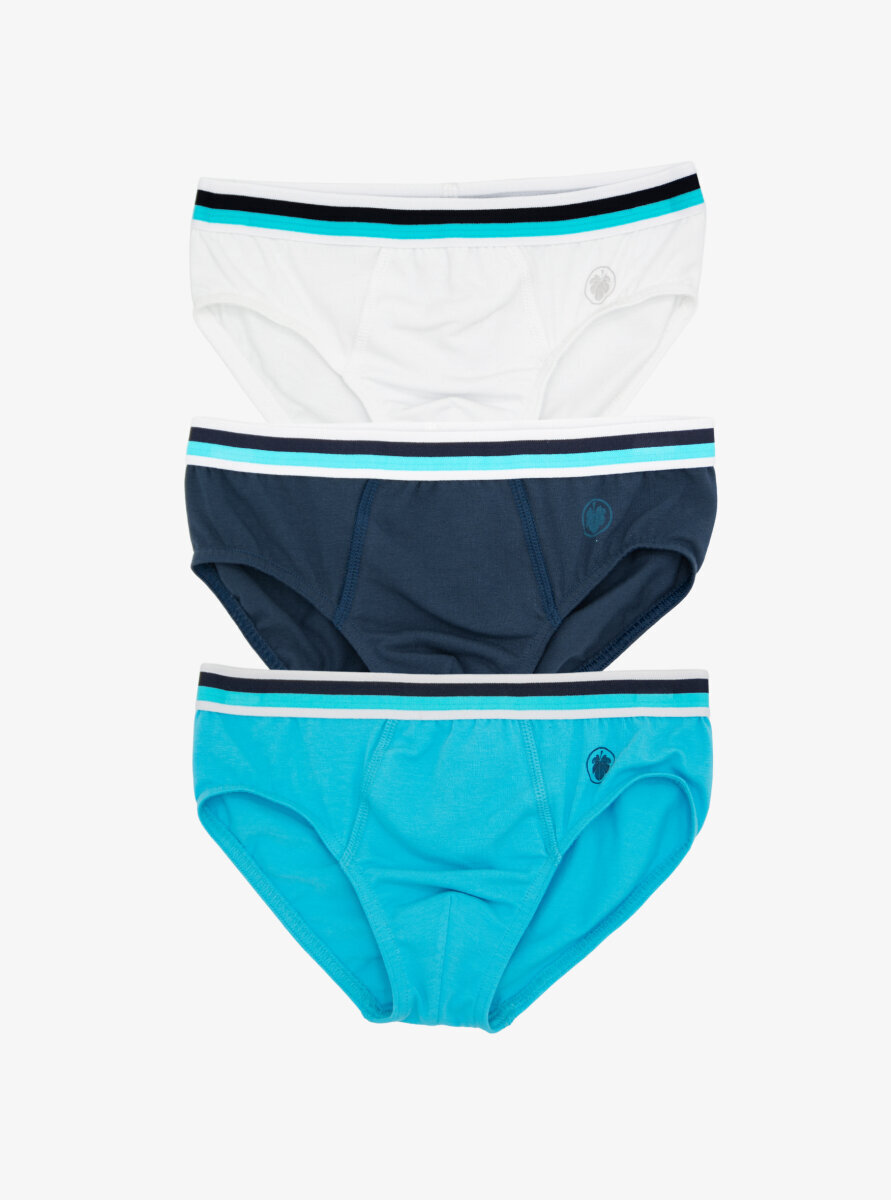 Erkek Çocuk Külot 3'lü Paket 9394 - Lacivert Aqua Beyaz - Blackspade