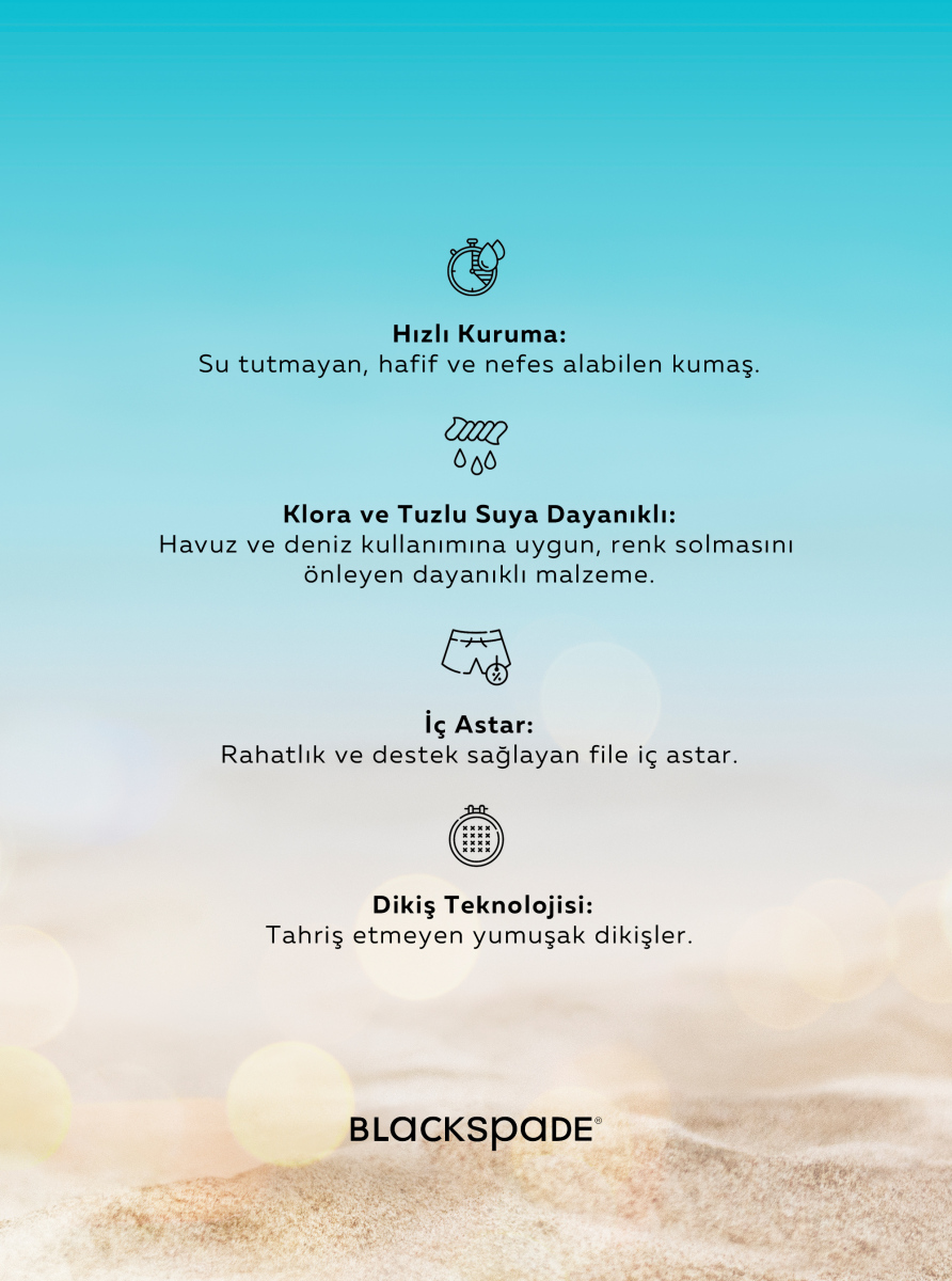 Erkek Deniz Şortu 10010 - Siyah - 3