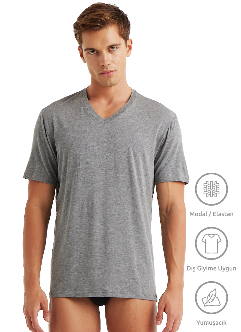 Erkek Fanila Silver 9308 - Gri Melanj - Blackspade