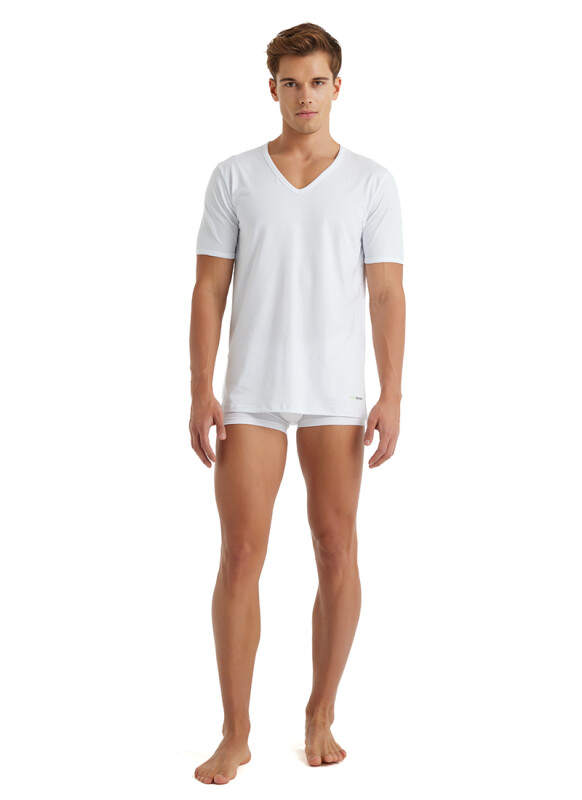 Erkek Fanila V Yaka Tender Cotton 9239 - Beyaz - 2