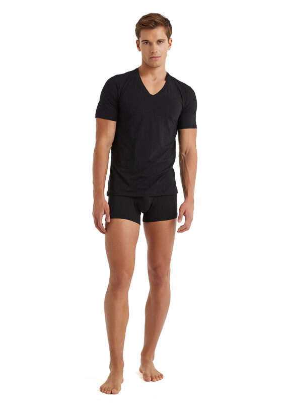 Erkek Fanila V Yaka Tender Cotton 9239 - Siyah - 2