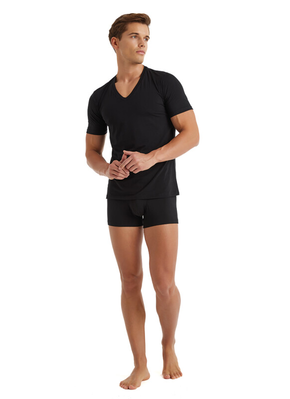 Erkek Fanila V Yaka Tender Cotton 9239 - Siyah - 3