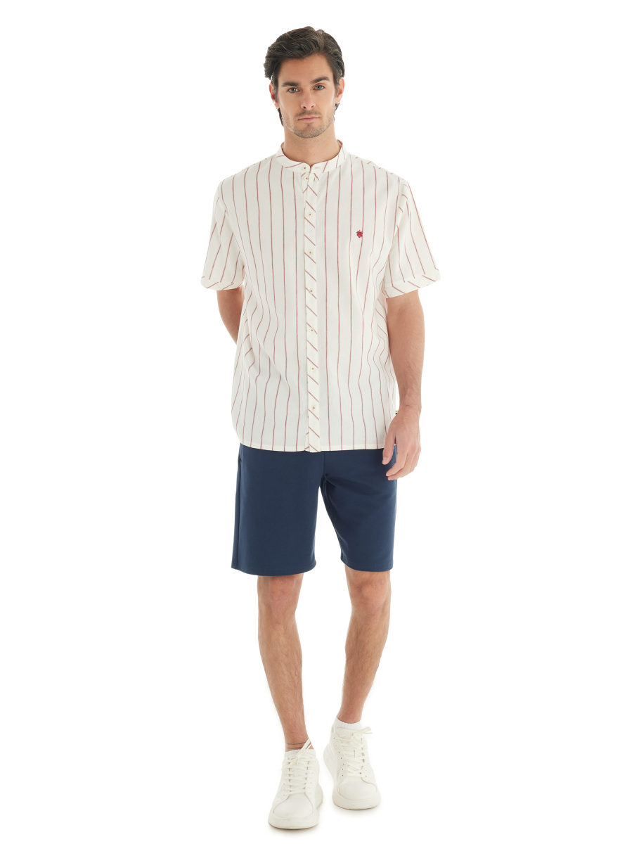 Erkek Gömlek 40720 - Bordo Çizgili - 4