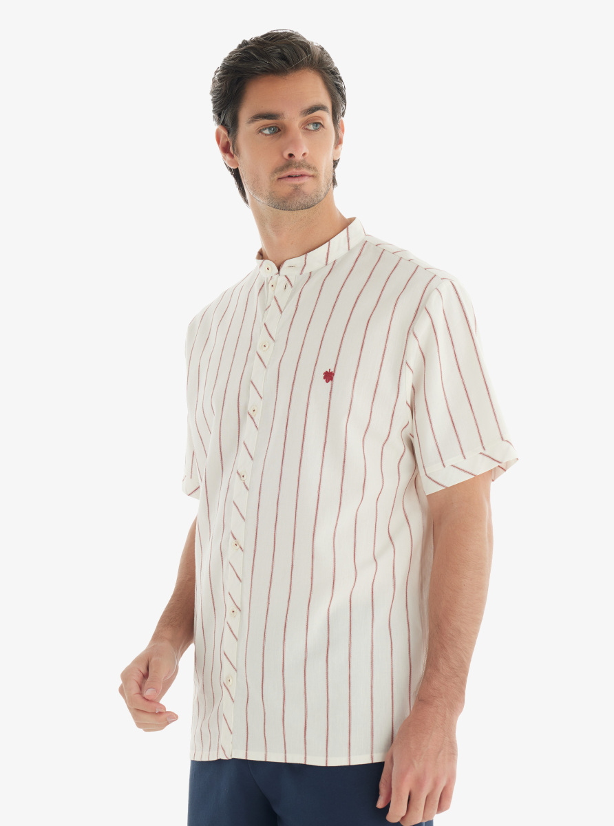 Erkek Gömlek 40720 - Bordo Çizgili - 1