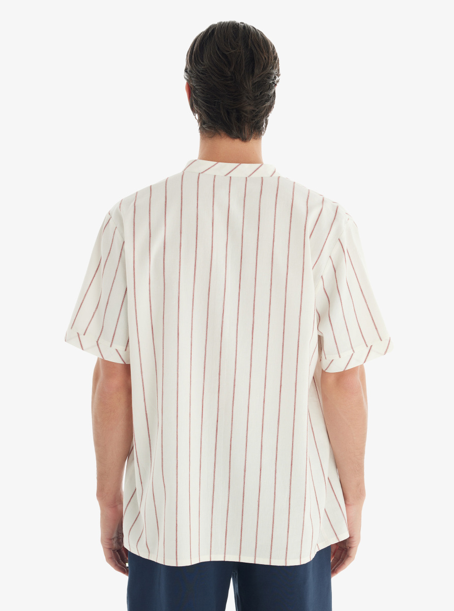 Erkek Gömlek 40720 - Bordo Çizgili - 2