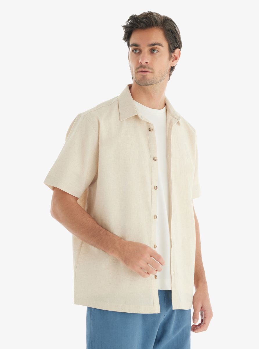 Erkek Gömlek 40738 - Krem - Blackspade