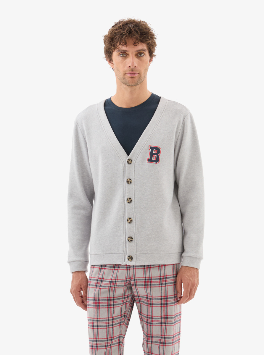 Erkek Hırka 40794 - Gri Melanj - 4