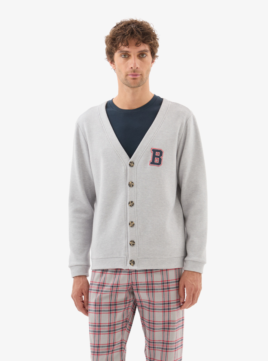 Erkek Hırka 40794 - Gri Melanj - 4