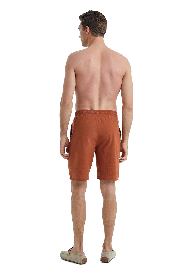 Erkek Keten Şort 40460 - Kahverengi - Blackspade (1)