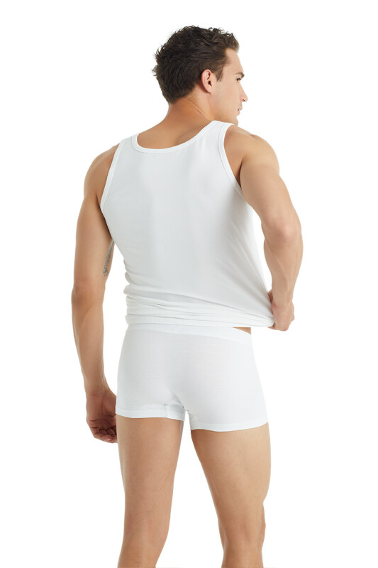 Erkek Organik Pamuk Elastan Boxer 9481 - Beyaz - Blackspade (1)