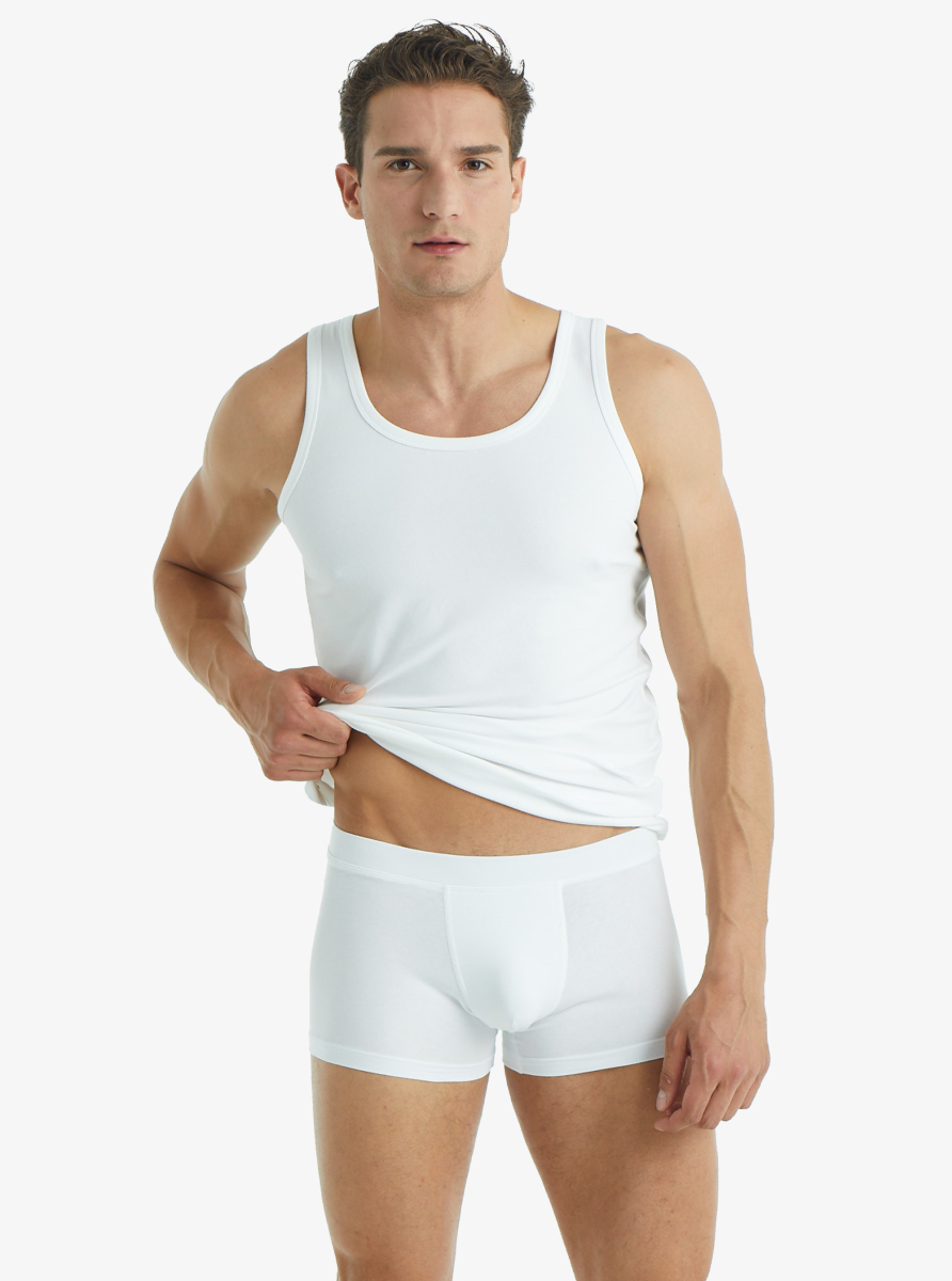 Erkek Organik Pamuk Elastan Boxer 9481 - Beyaz - 1