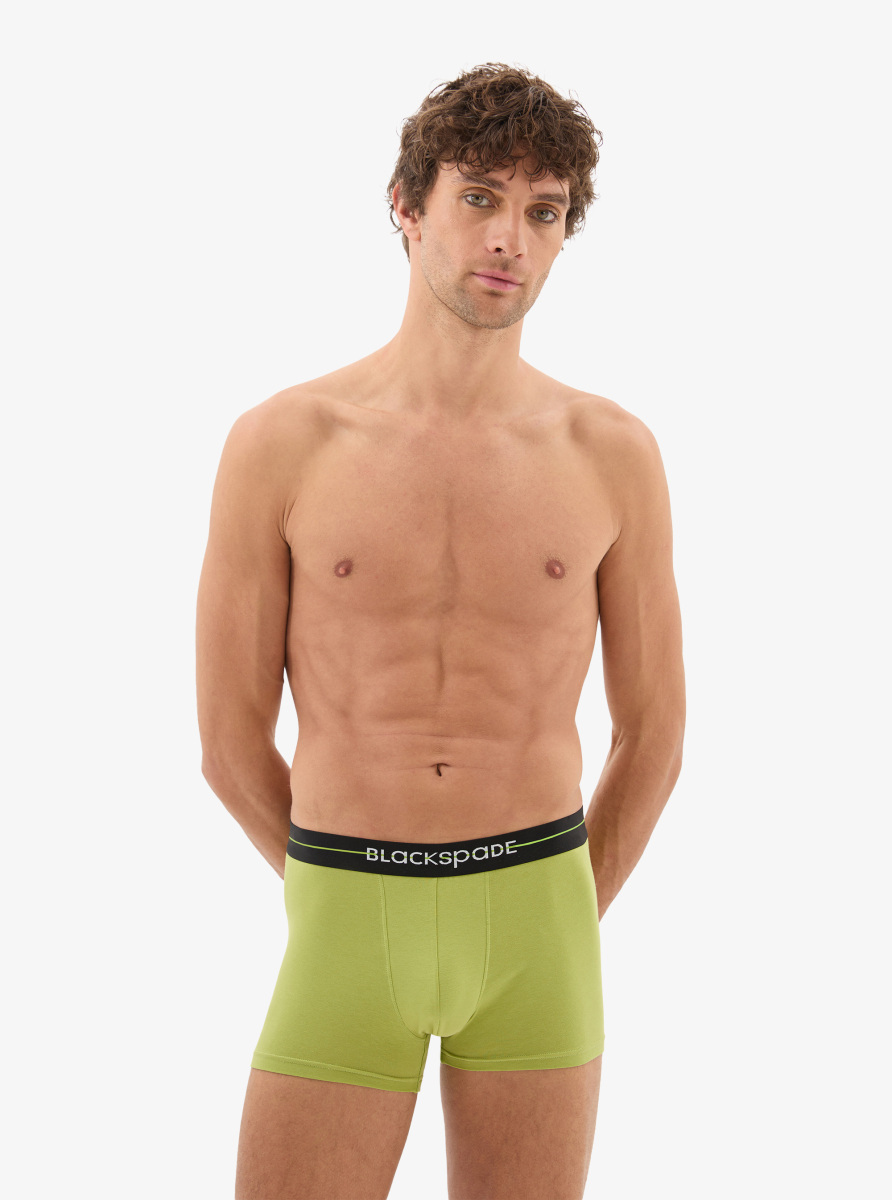 Erkek Pamuk Elastan Boxer 40865 - Yeşil - Blackspade
