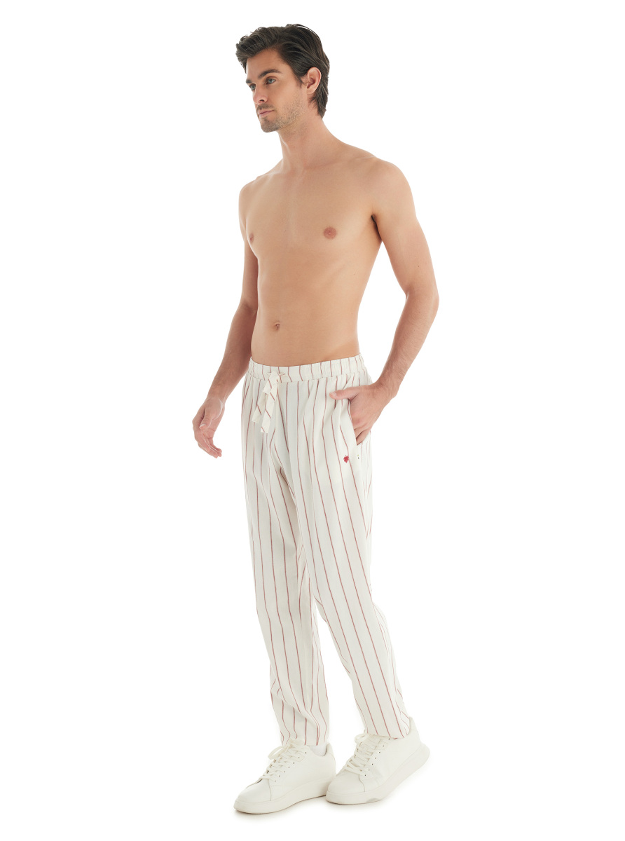 Erkek Pantolon 40722 - Bordo Çizgili - 4