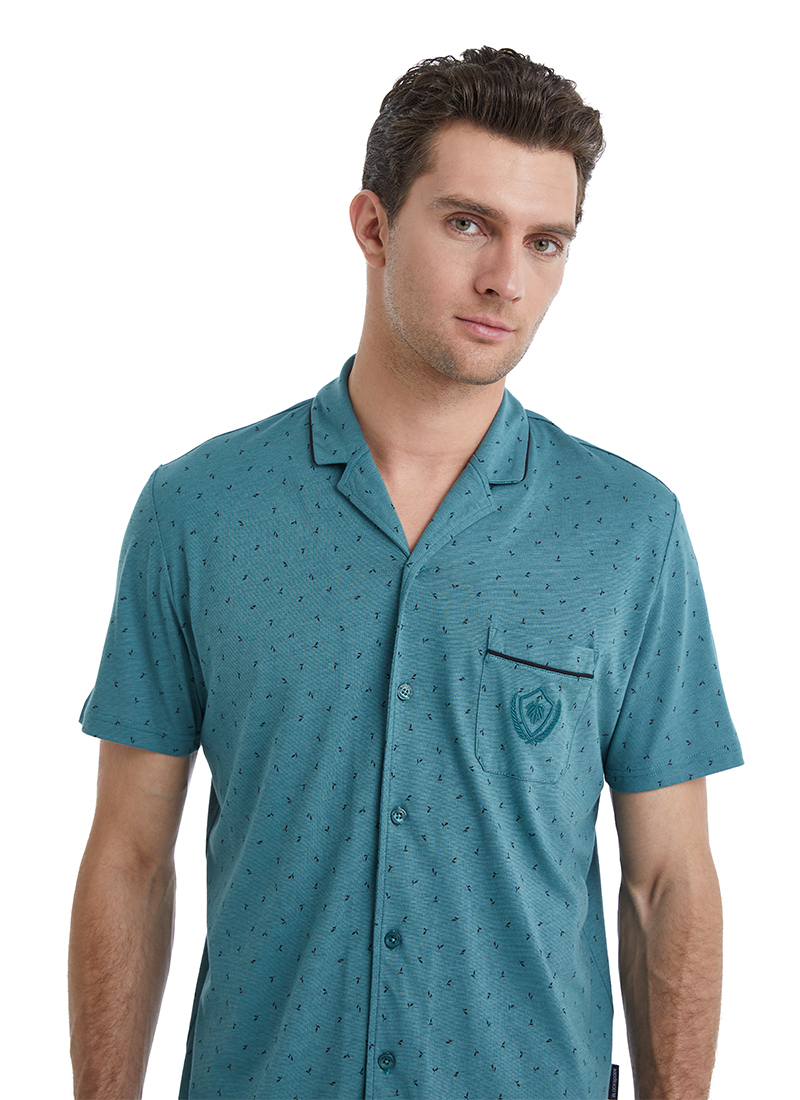 Erkek Pijama Takımı 40461 - Yeşil - 6