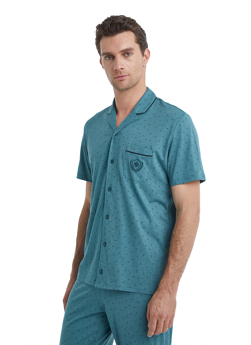 Erkek Pijama Takımı 40461 - Yeşil - 3