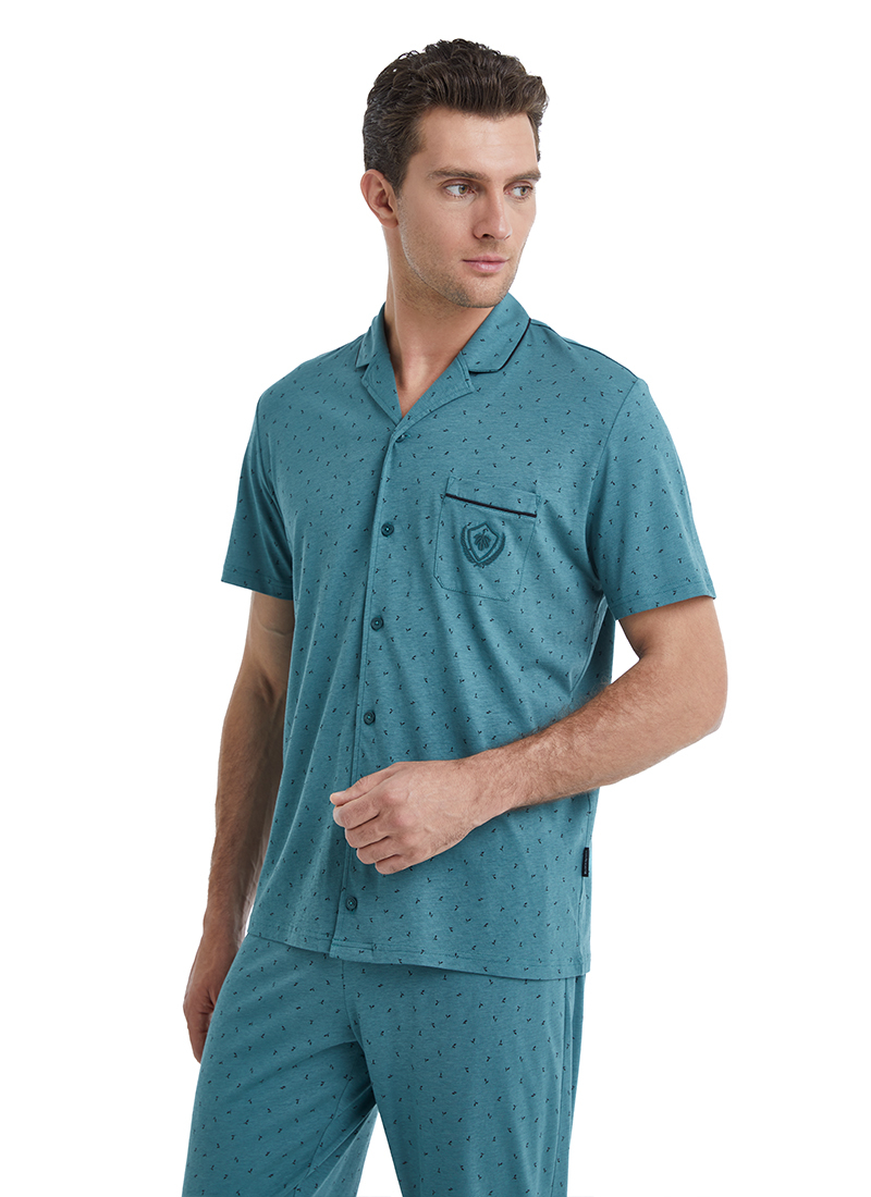 Erkek Pijama Takımı 40461 - Yeşil - 4