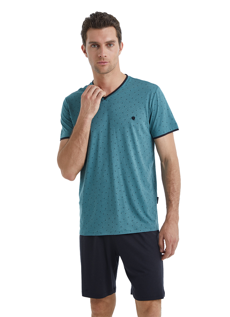 Erkek Pijama Takımı 40465 - Yeşil - 4