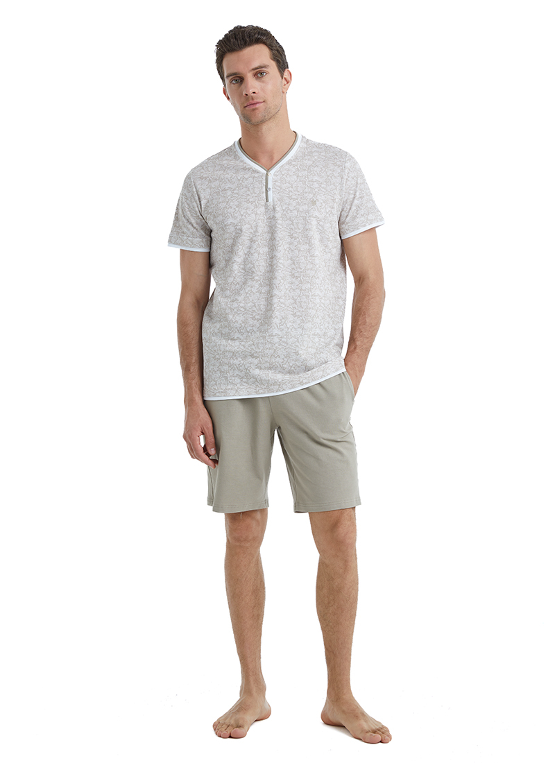 Erkek Pijama Takımı 40471 - Kahverengi - Blackspade