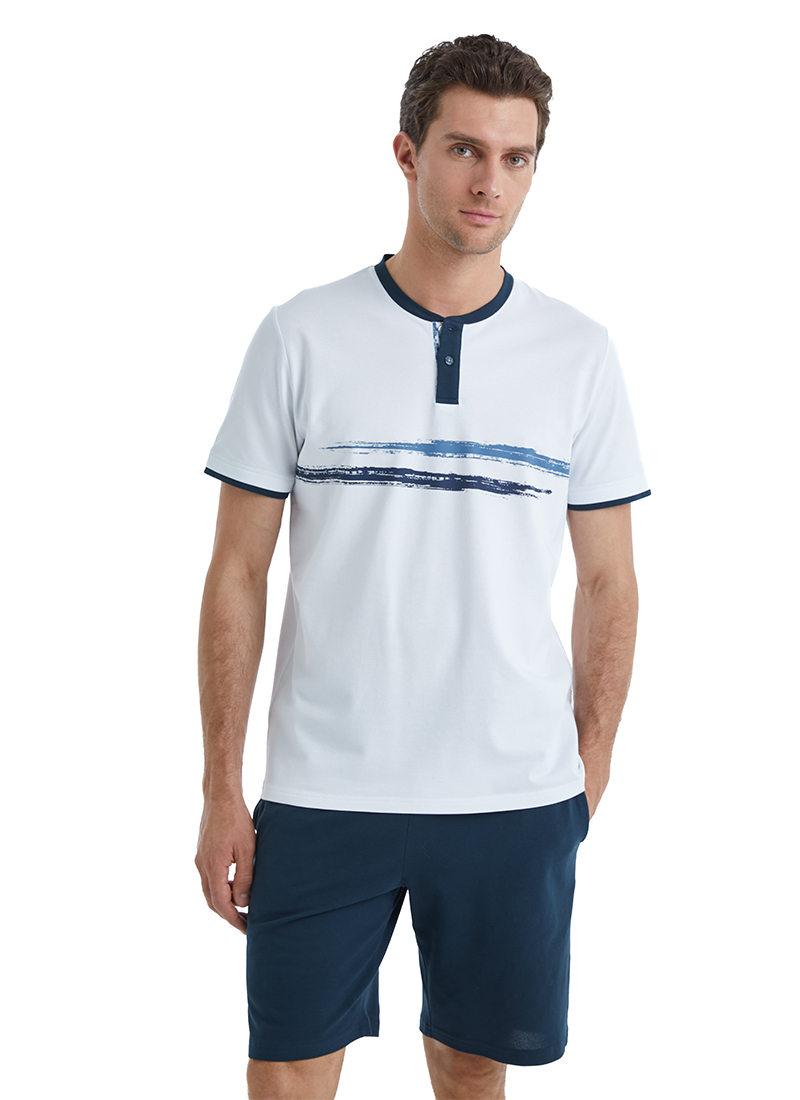 Erkek Pijama Takımı 40496 - Beyaz - 4