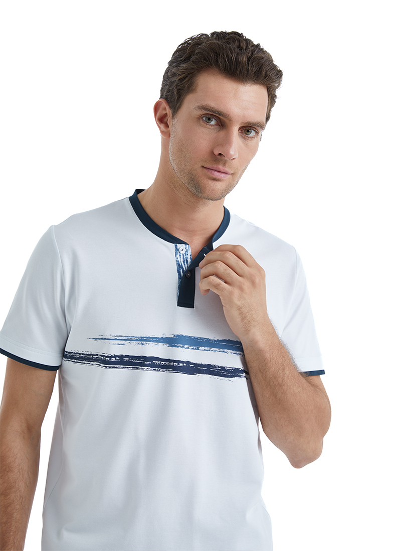 Erkek Pijama Takımı 40496 - Beyaz - 6