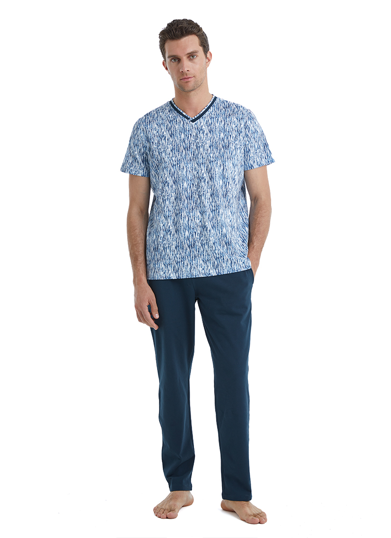 Erkek Pijama Takımı 40497 - Lacivert - 1