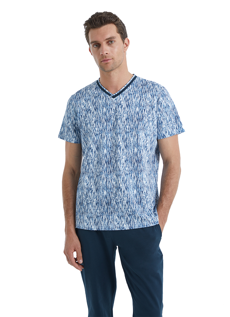 Erkek Pijama Takımı 40497 - Lacivert - 4