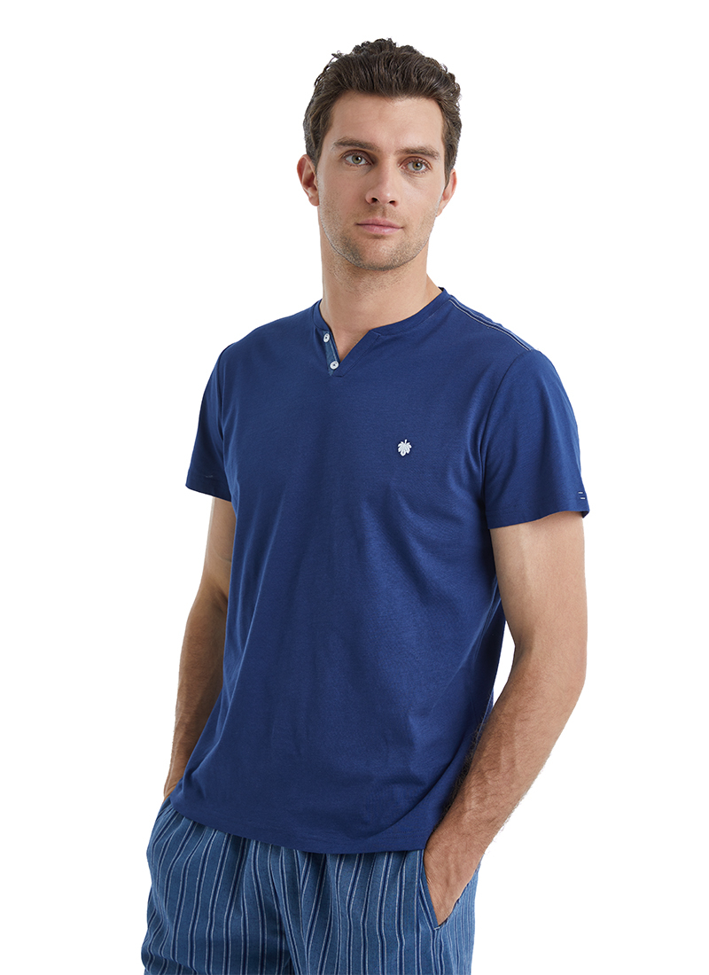 Erkek Pijama Takımı 40513 - Mavi - 4