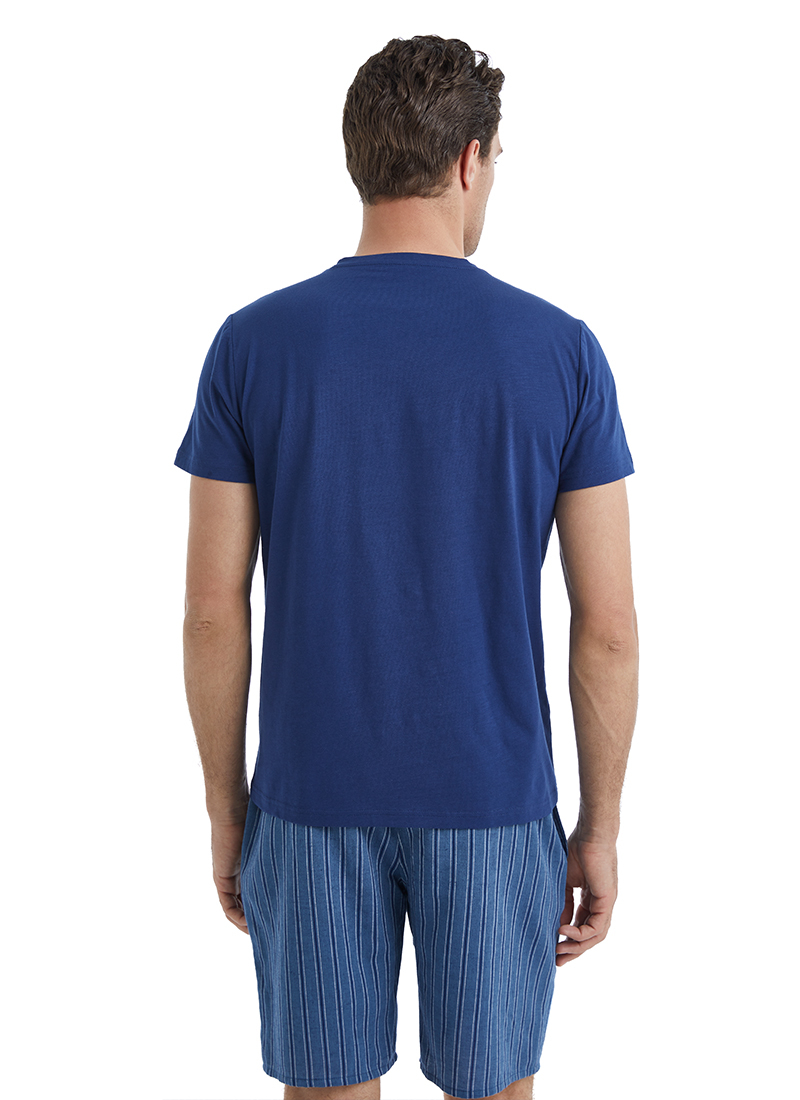 Erkek Pijama Takımı 40513 - Mavi - 7